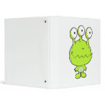 three eyed happy monster green vinyl binder