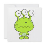 three eyed happy monster green custom announcement