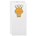 three eyed happy monster orange full color rack card
