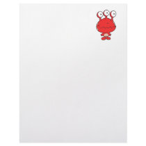 three eyed happy monster red letterhead template