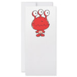 three eyed happy monster red rack card