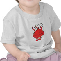 three eyed happy monster red t shirt