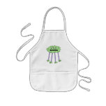 three eyed silly green furry monster apron