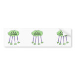 three eyed silly green furry monster bumper sticker