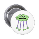 three eyed silly green furry monster pinback buttons