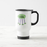 three eyed silly green furry monster coffee mug