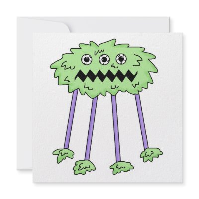 three eyed silly green furry monster custom invitation Zazzle_invitation three eyed silly green furry monster custom invitation Zazzle_invitation