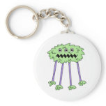 three eyed silly green furry monster key chains