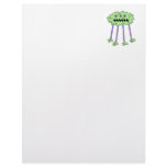 three eyed silly green furry monster letterhead