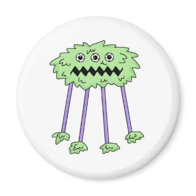 three eyed silly green furry monster fridge magnets Zazzle_magnet three eyed silly green furry monster fridge magnets Zazzle_magnet