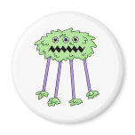 three eyed silly green furry monster fridge magnets