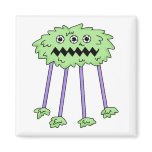 three eyed silly green furry monster refrigerator magnet