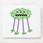 three eyed silly green furry monster mouse pad