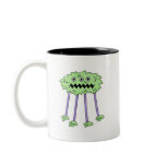 three eyed silly green furry monster mugs