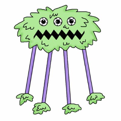 three eyed silly green furry monster cut outs Zazzle_photosculpture
