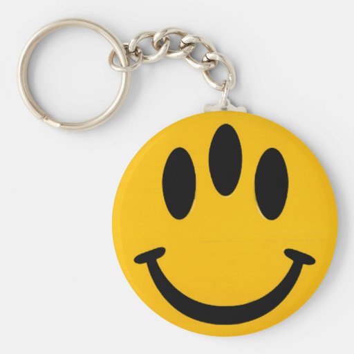 ThreeEyed Smiley Keychain Zazzle