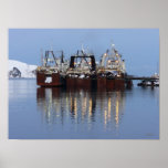 Three F. C. A. Fishing Trawlers Docked in Winter Poster