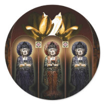 Three Faces of Buddha Sticker