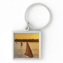 Three falukas with sightseers on Nile River at