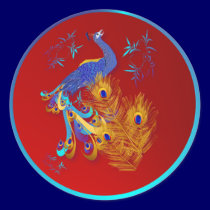 Three Feathers and a Peacock Stickers stickers