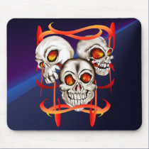 Three Fiery Skulls Mousepad