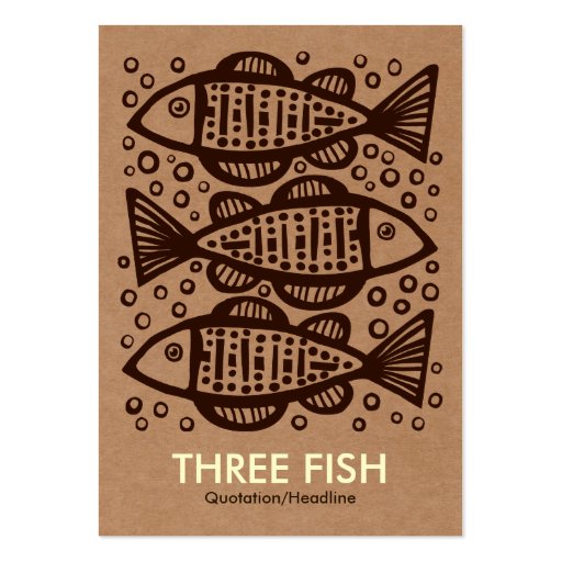 Three Fish - Cardboard Box Tex Business Card Templates (front side)