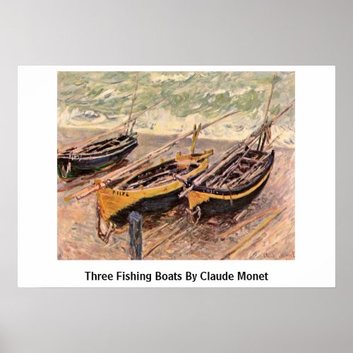 Three Fishing Boats By Claude Monet Posters