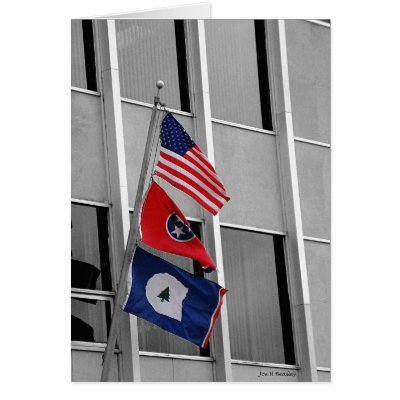 Three Flags Greeting Card by bhbphotos