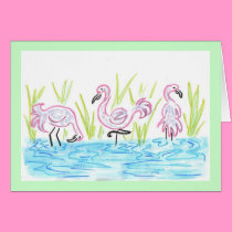 Three Flamingos cards by eelkat Three Flamingos cards