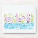 Three Flamingos mousepad