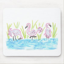 Three Flamingos mousepads