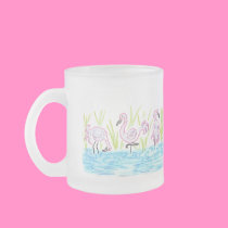 Three Flamingos mugs by eelkat Three Flamingos mugs