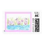 Three Flamingos Stamp