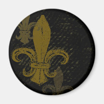 Three Fleur De Lis Fridge Magnets