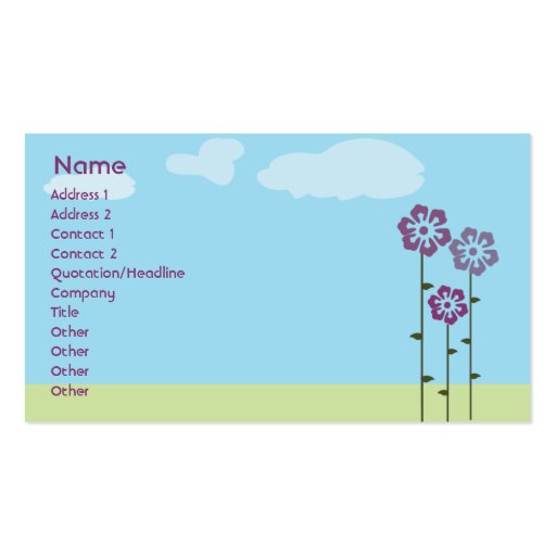 Three Flowers - Business Business Cards (front side)