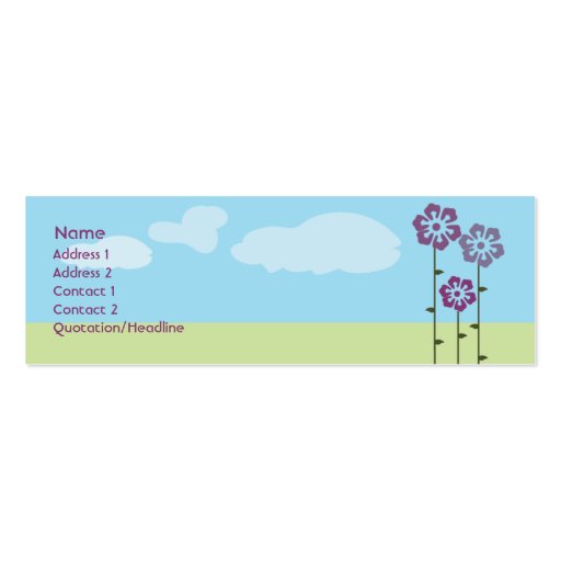 Three Flowers - Skinny Business Card Templates