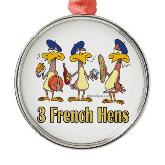 three french hens 3rd third day of christmas christmas ornaments
