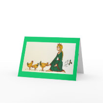 Three French Hens (Green Dress) cards