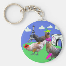 Three French Hens Key Chain