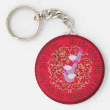 Three French hens Keychains