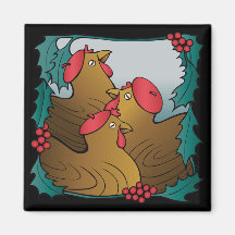 Three French Hens Magnets