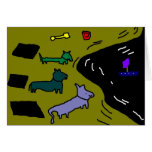 Three funny-looking dogs... greeting cards