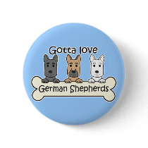 Three German Shepherds Pinback Buttons