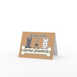 Three German Shepherds card