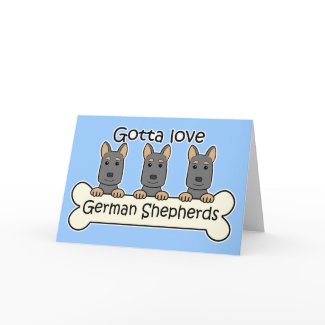 Three German Shepherds card