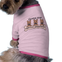 Three German Shepherds pet clothing