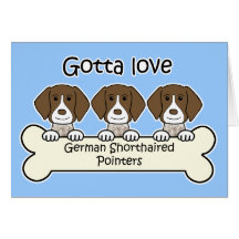Three German Shorthaired Pointers Card