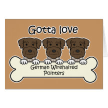 Three German Shorthaired Pointers Greeting Card