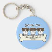 Three German Shorthaired Pointers Key Chain