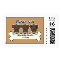 Three German Shorthaired Pointers Postage